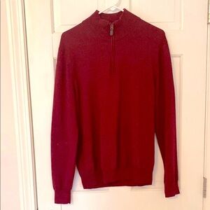 Jos A Bank Men's Red Quarter-zip Sweater